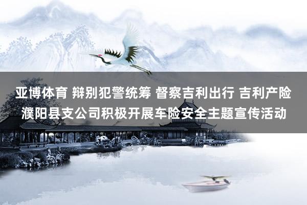 亚博体育 辩别犯警统筹 督察吉利出行 吉利产险濮阳县支公司积极开展车险安全主题宣传活动