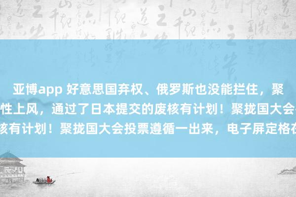 亚博app 好意思国弃权、俄罗斯也没能拦住，聚拢国以147票赞叹的压倒性上风，通过了日本提交的废核有计划！聚拢国大会投票遵循一出来，电子屏定格在147