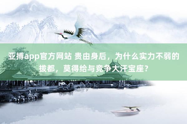 亚搏app官方网站 贵由身后，为什么实力不弱的拔都，莫得给与竞争大汗宝座？