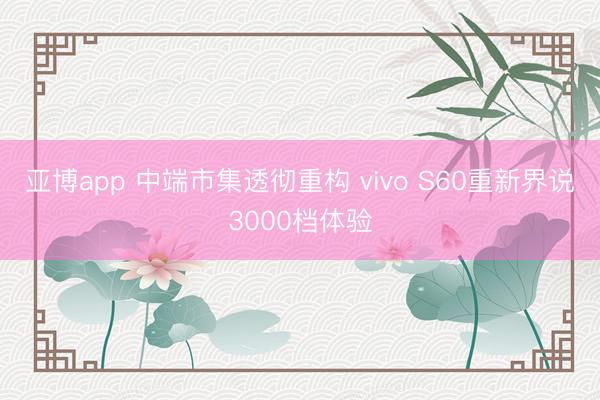 亚博app 中端市集透彻重构 vivo S60重新界说3000档体验